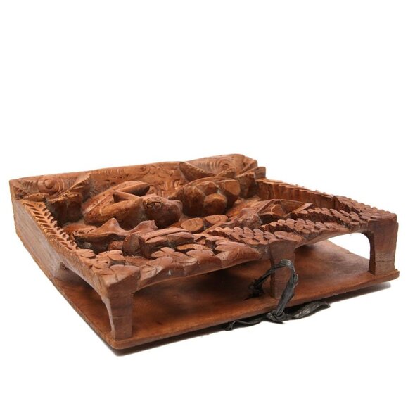 Vintage Balinese Wooden Hand Carved 3D Art Wall Hang Lightweight Wood Brown - Picture 3 of 15